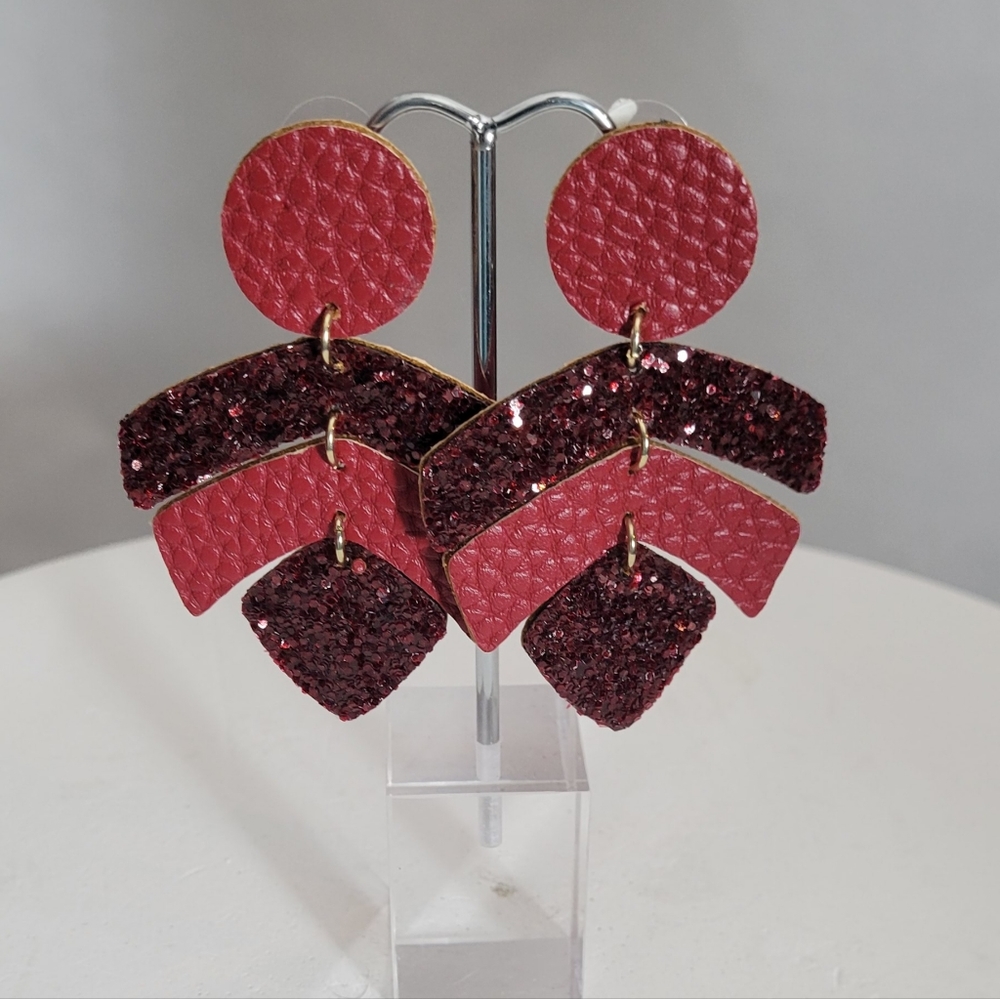 🔥 BUNDLE DEAL: 3 for $25 OR 5 for $50 Burgundy Sparkling Earrings